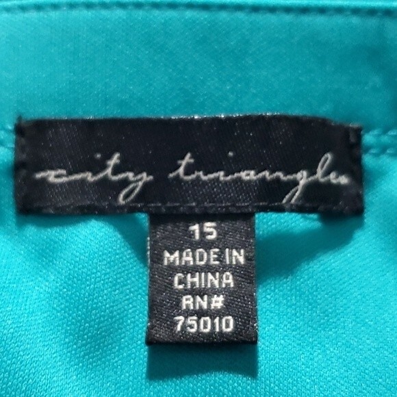 City Triangles Strapless Chiffon Ruffle Dress in Teal Size 15 NWT - Picture 13 of 15